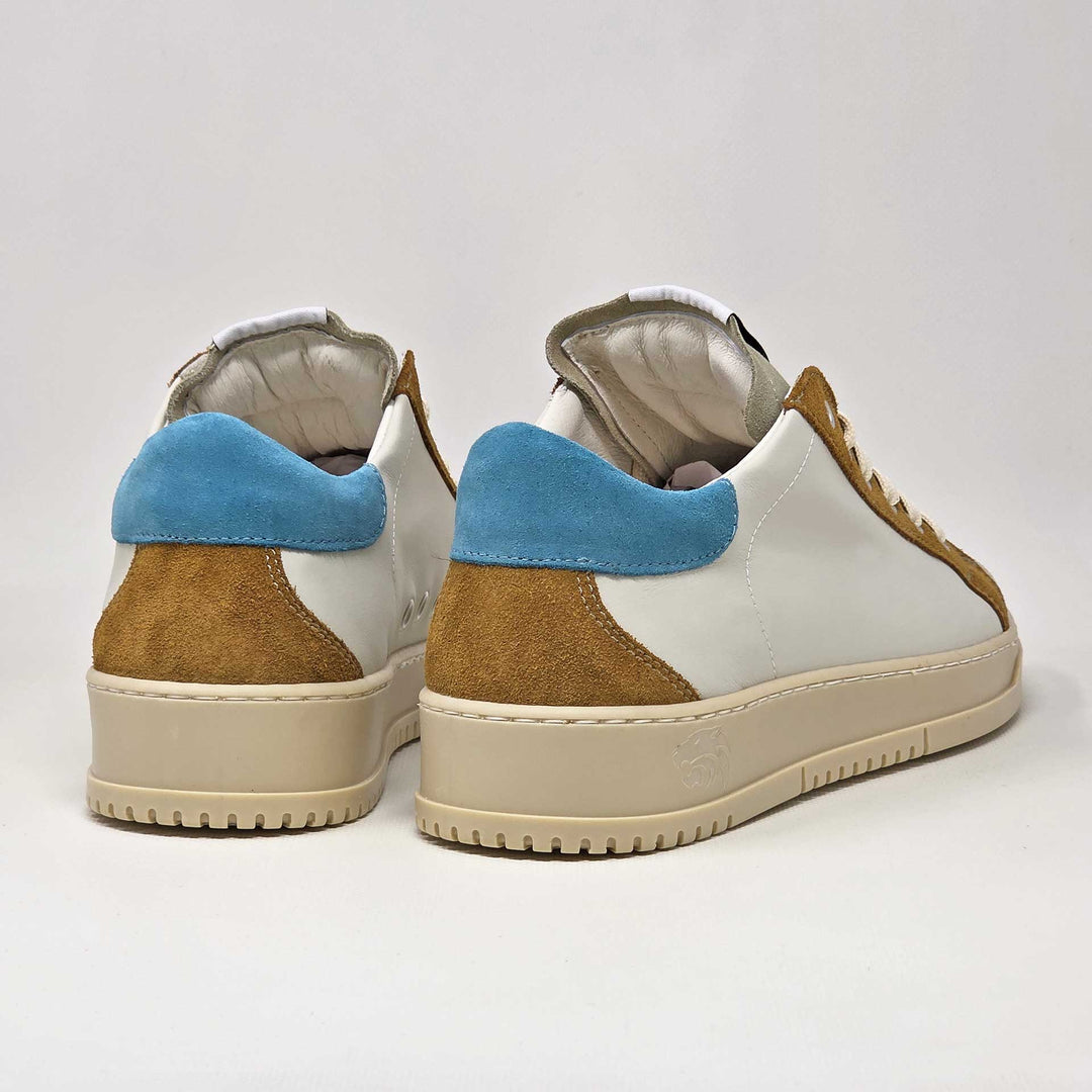 PAUL PELLE BEIGE CUOIO AZZURRO