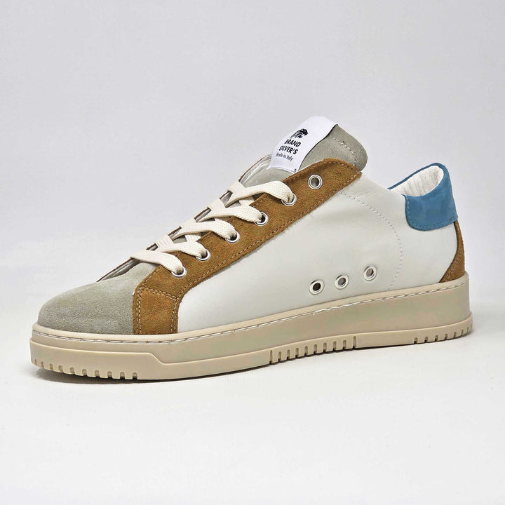 PAUL PELLE BEIGE CUOIO AZZURRO
