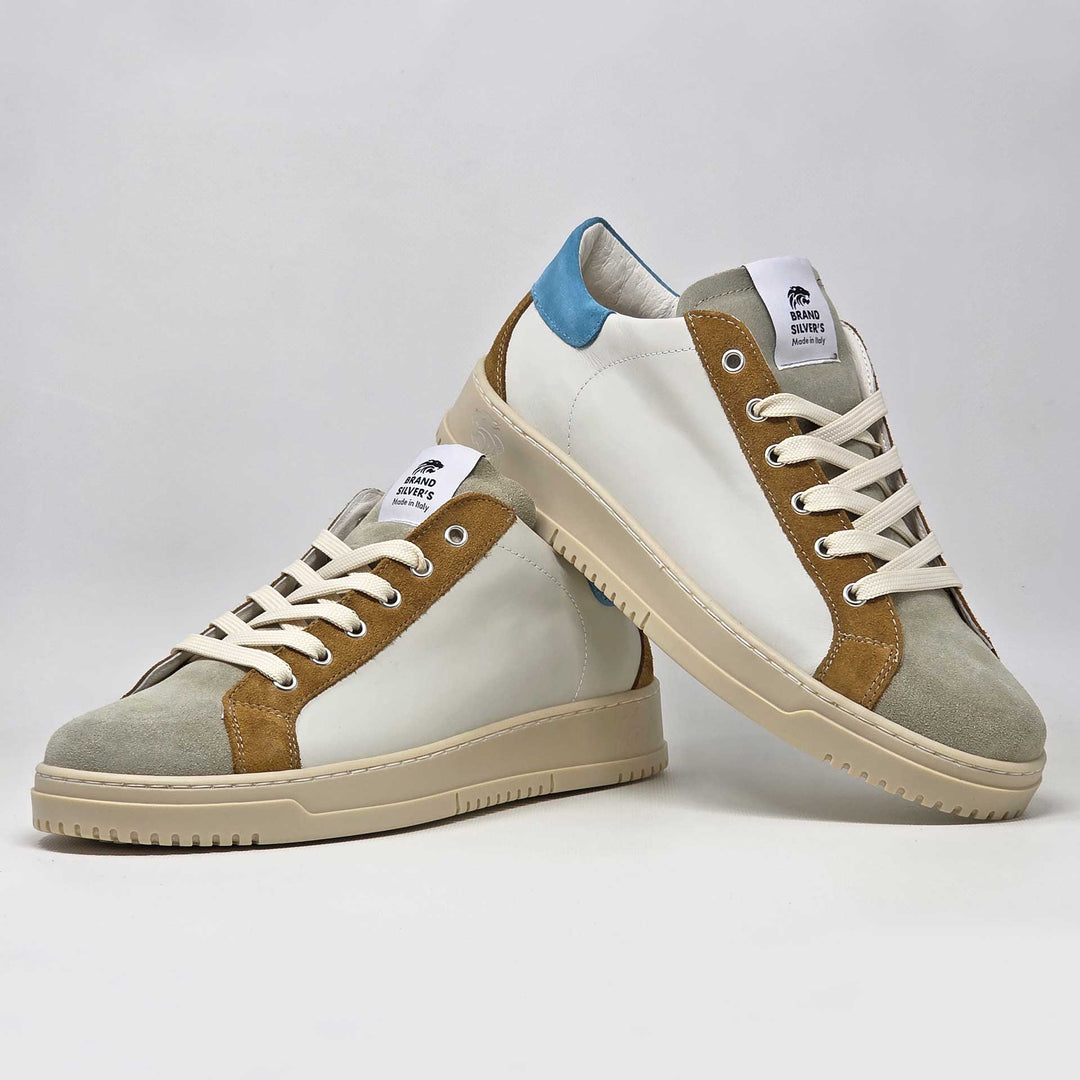 PAUL PELLE BEIGE CUOIO AZZURRO