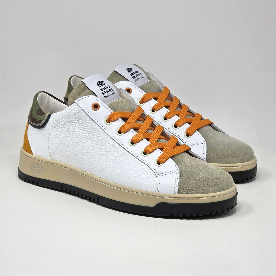 PAUL STAR PELLE BIANCO BEIGE CAMOUFLAGE ARANCIONE