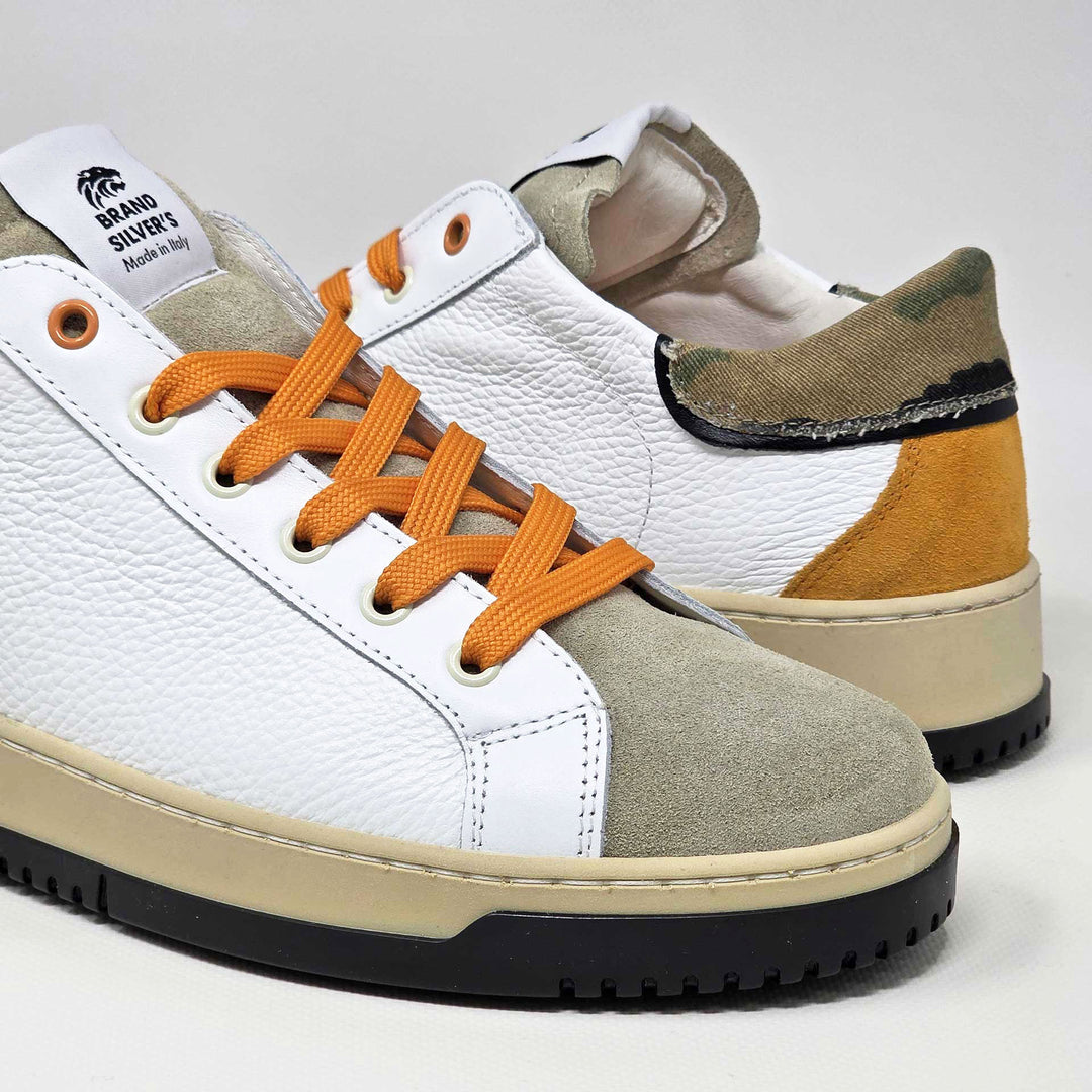 PAUL STAR PELLE BIANCO BEIGE CAMOUFLAGE ARANCIONE