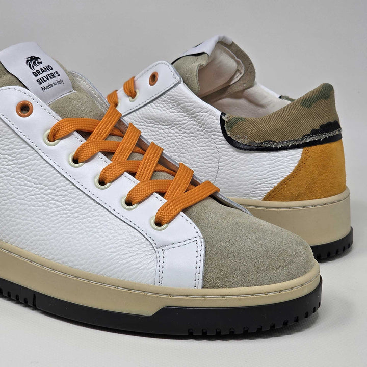 PAUL STAR PELLE BIANCO BEIGE CAMOUFLAGE ARANCIONE