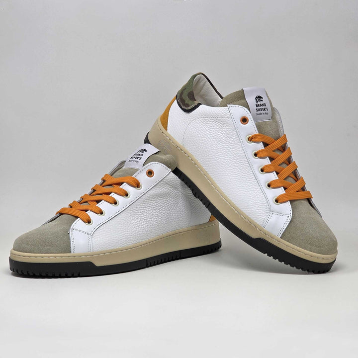 PAUL STAR PELLE BIANCO BEIGE CAMOUFLAGE ARANCIONE