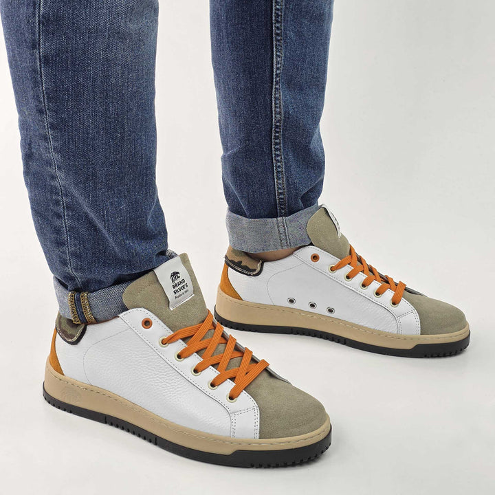 PAUL STAR PELLE BIANCO BEIGE CAMOUFLAGE ARANCIONE