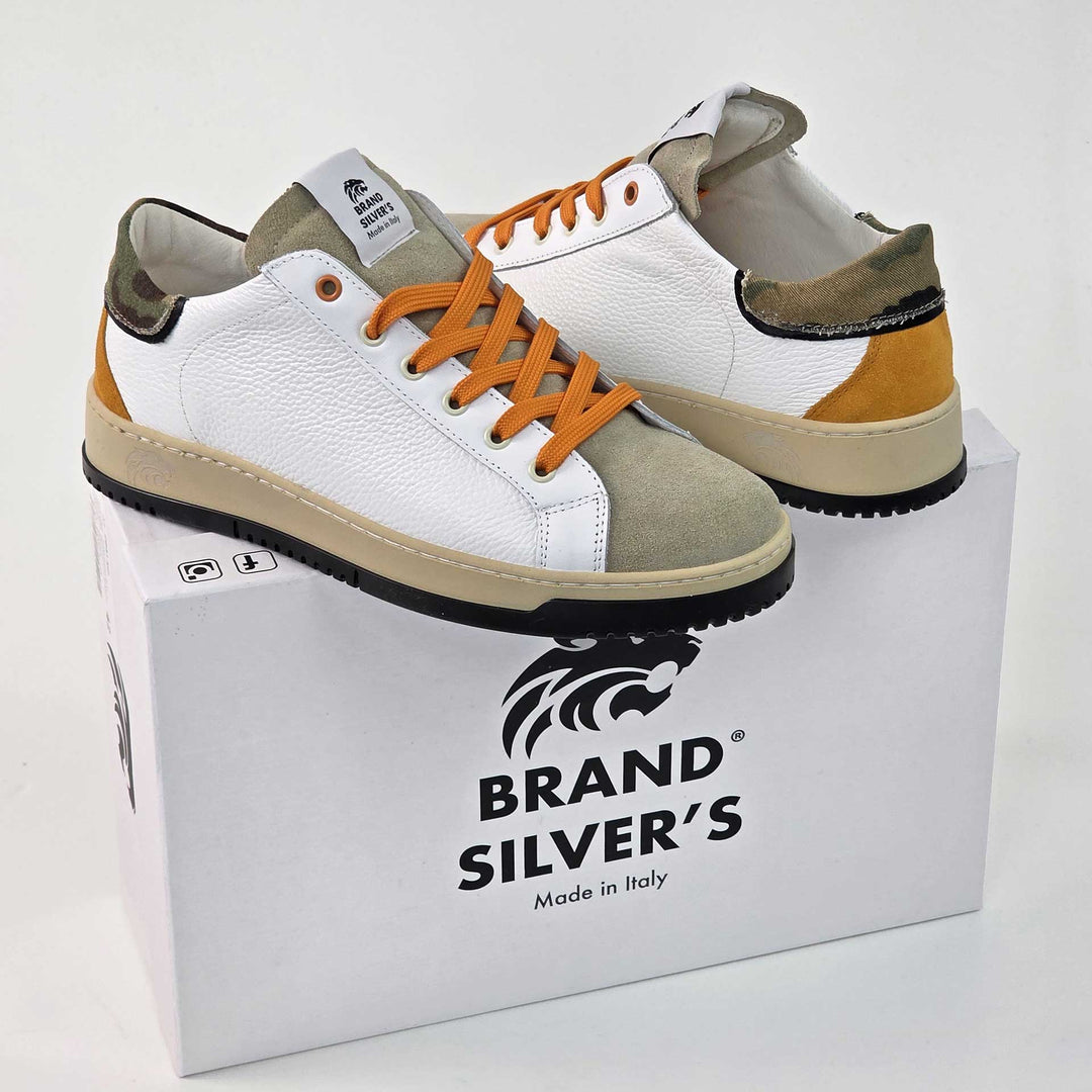 PAUL STAR PELLE BIANCO BEIGE CAMOUFLAGE ARANCIONE