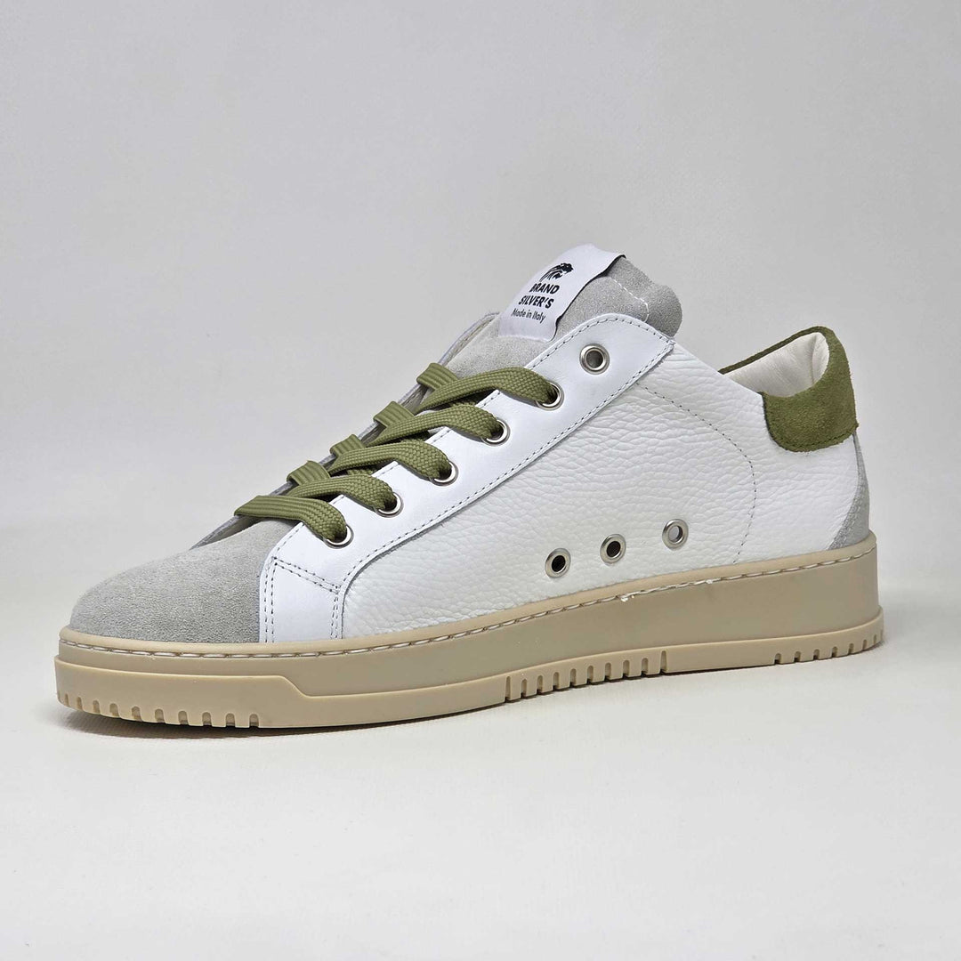 PAUL PELLE BIANCO CAMOSCIO VERDE PESTO