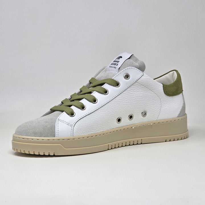 PAUL PELLE BIANCO CAMOSCIO VERDE PESTO