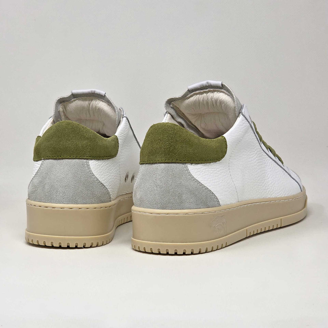 PAUL PELLE BIANCO CAMOSCIO VERDE PESTO