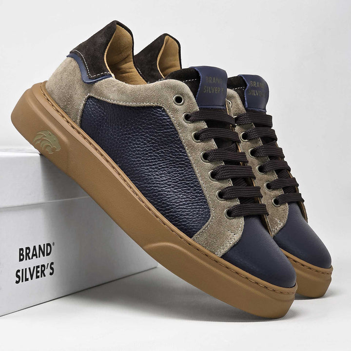 Siena — Sneaker in pelle blu navy