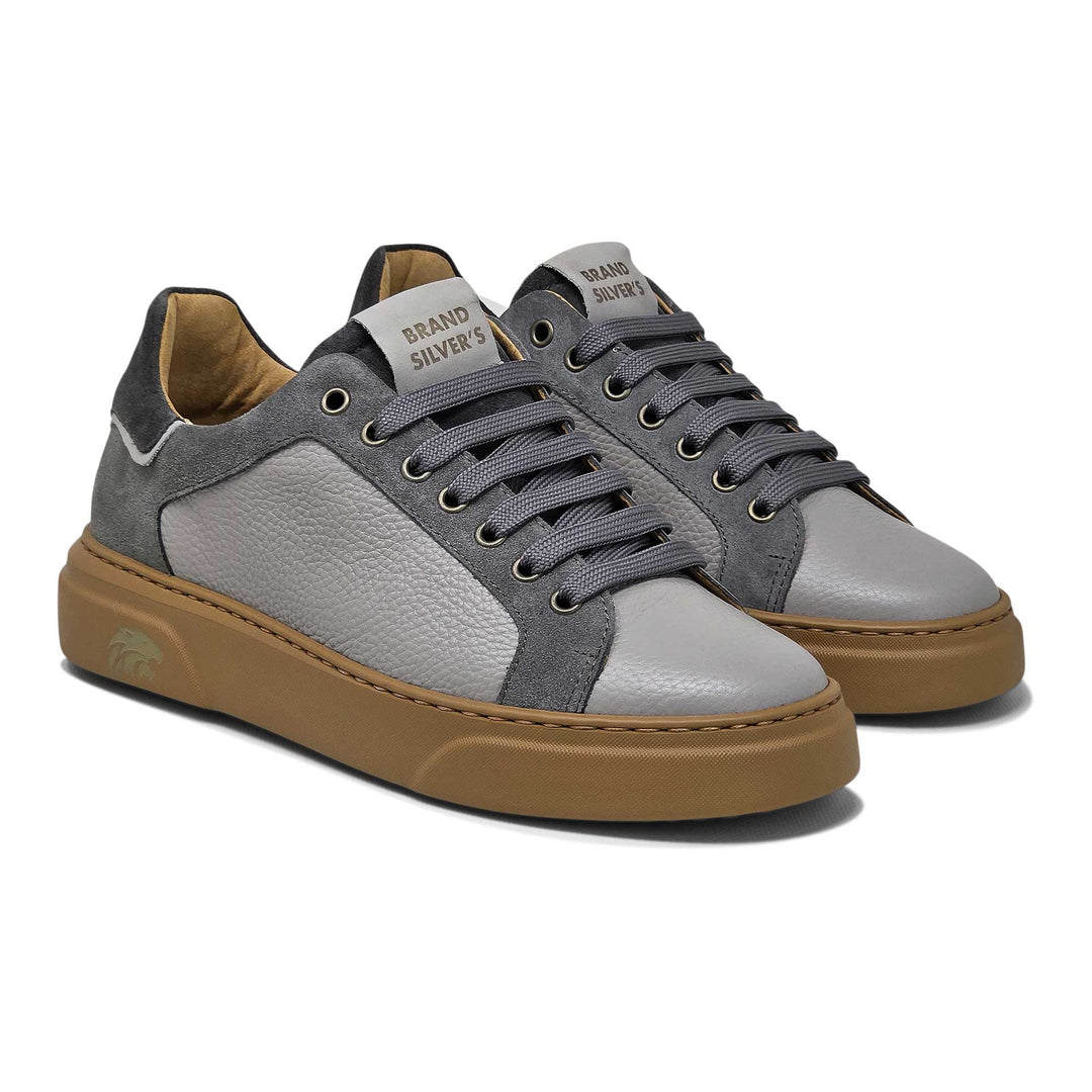 Siena — Sneaker in pelle grigio mix