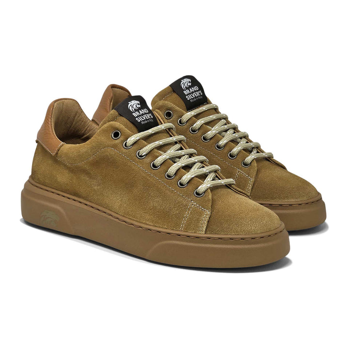 Torino ambra — Sneaker in camoscio delavè
