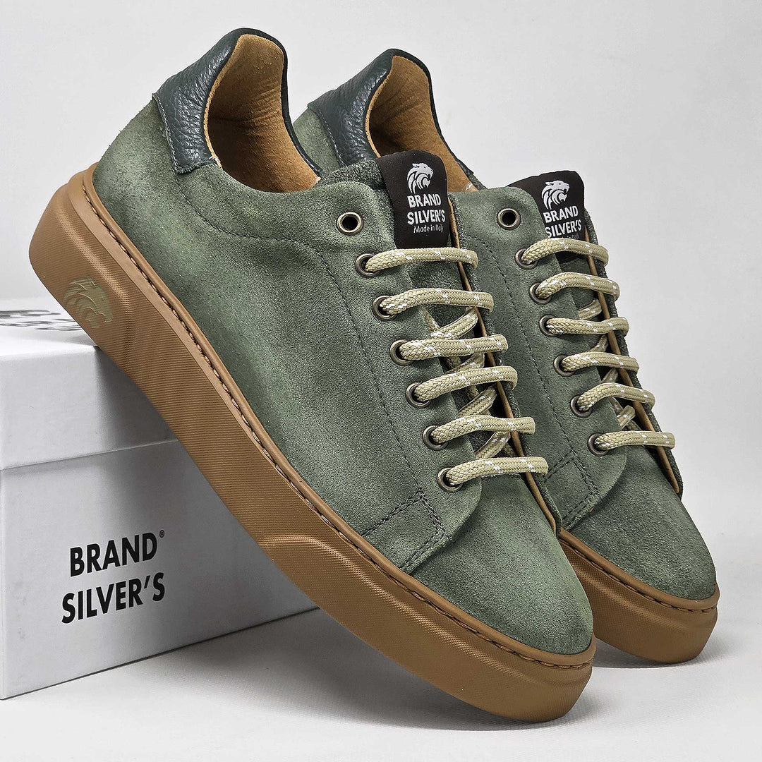 Torino ambra — Sneaker in camoscio delavè