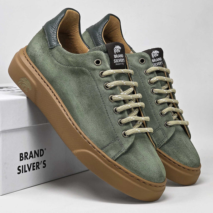 Torino ambra — Sneaker in camoscio delavè