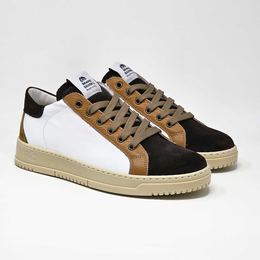 VALENCIA IN WHITE DARK BROWN LEATHER