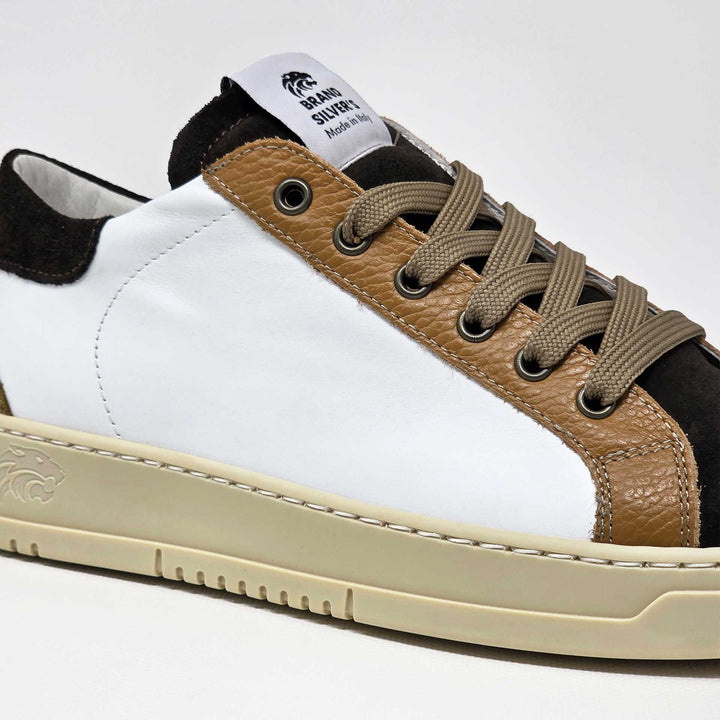 VALENCIA IN WHITE DARK BROWN LEATHER