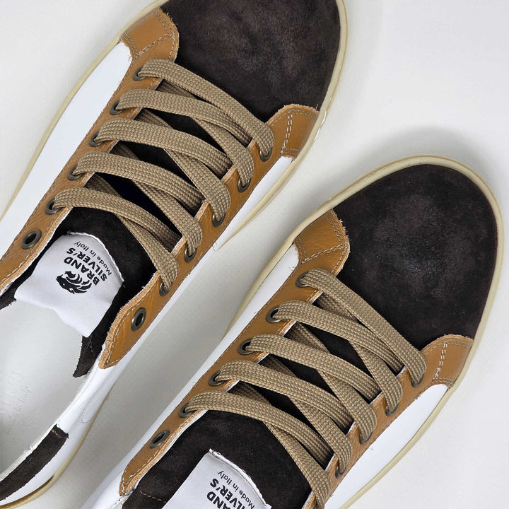 VALENCIA IN WHITE DARK BROWN LEATHER
