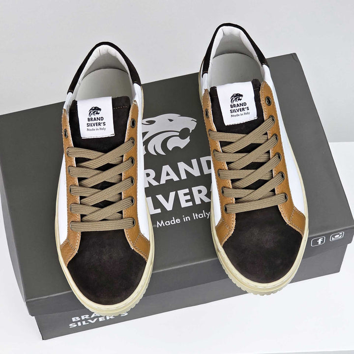 VALENCIA IN WHITE DARK BROWN LEATHER