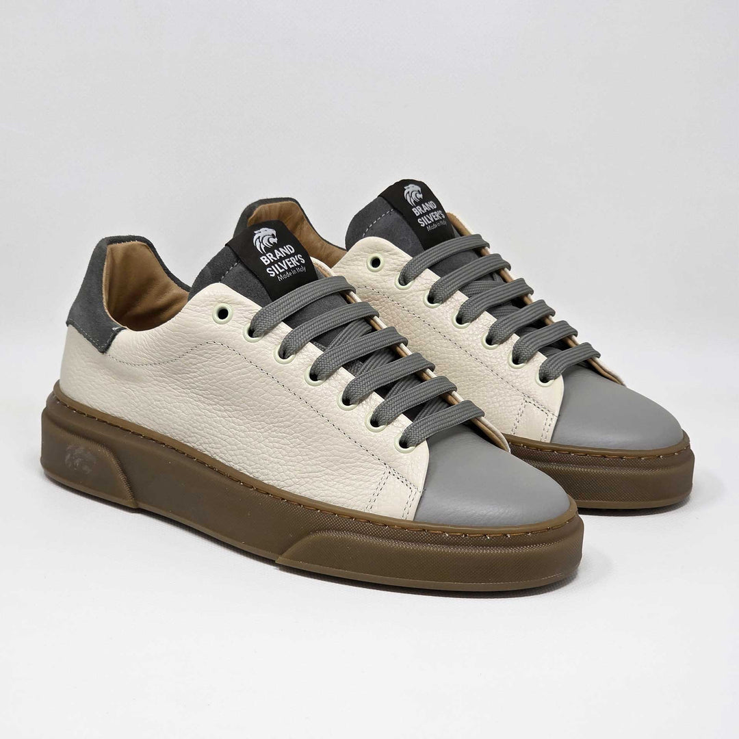 NEVADA IN BEIGE GREY LEATHER