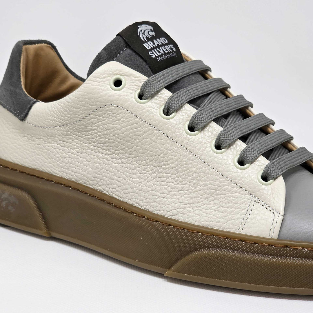 NEVADA IN BEIGE GREY LEATHER