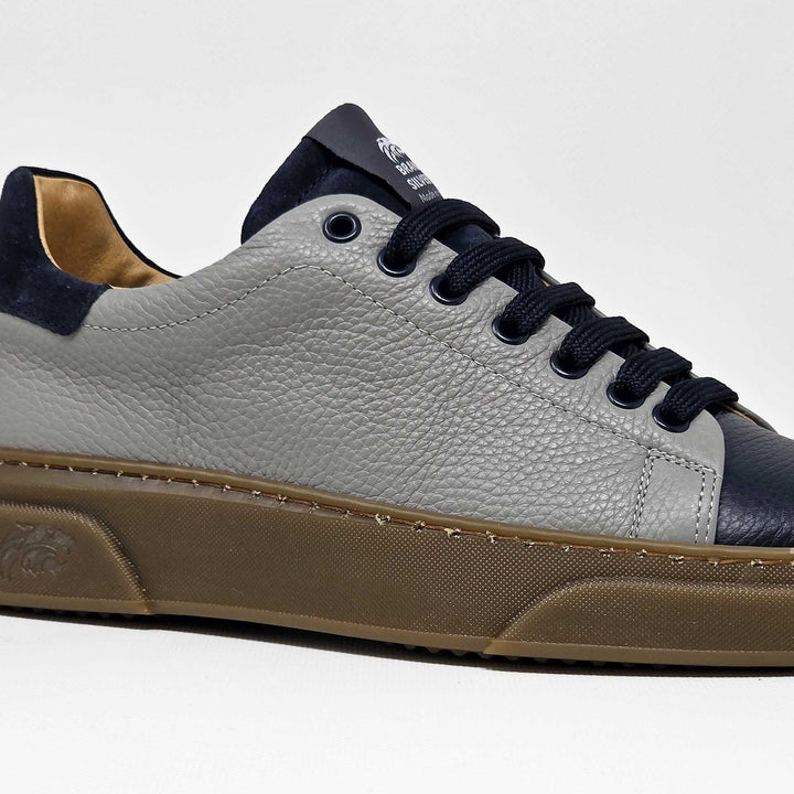 NEVADA IN PELLE GRIGIO BLU NAVY