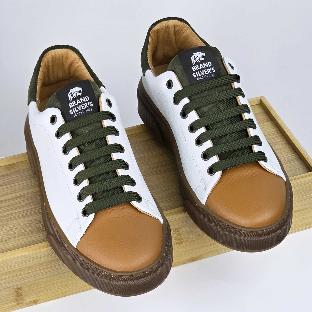 NEVADA IN WHITE GREEN LEATHER