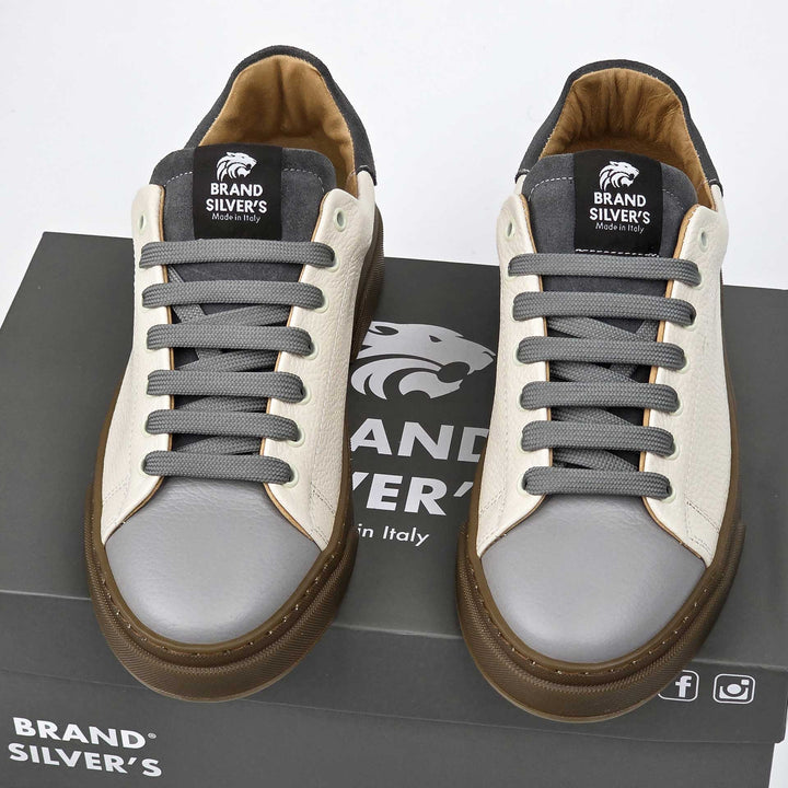 NEVADA IN BEIGE GREY LEATHER