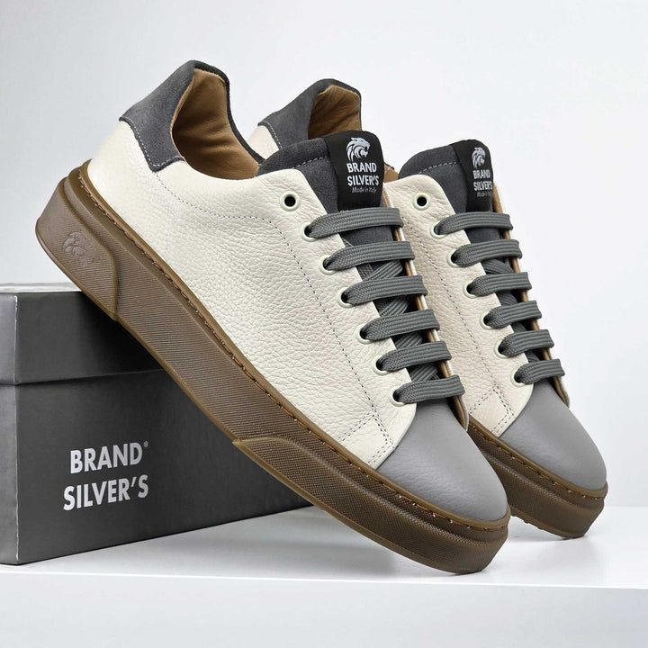 NEVADA IN BEIGE GREY LEATHER